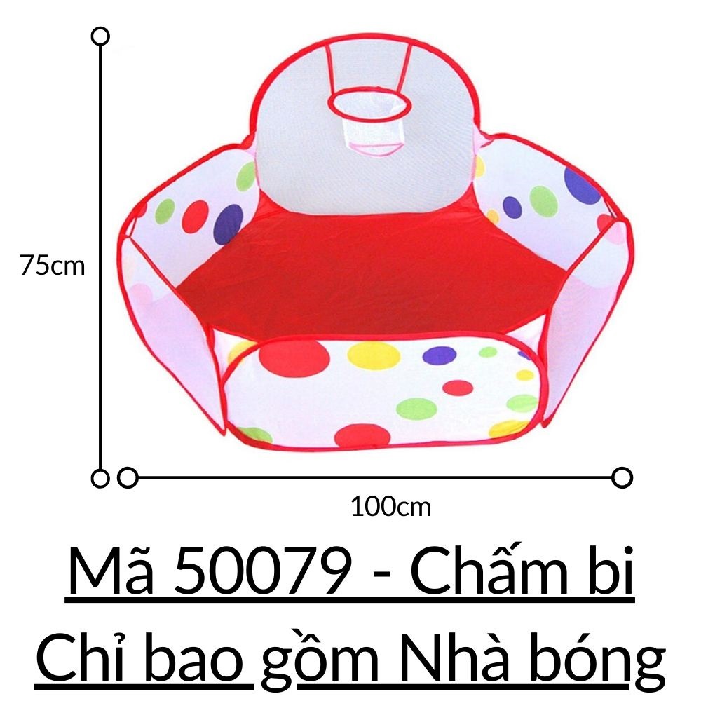 Lều cho bé chơi tự bung gấp gọn gồm Quây + Ống chui + Nhà bóng rổ kiểu khu vui chơi 3 khoang