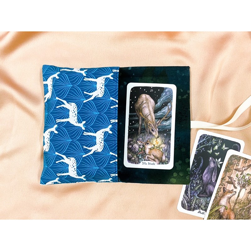 NATURE SPIRIT - Túi nắp ngắn đựng bài Tarot (dây ribbon lụa kem)