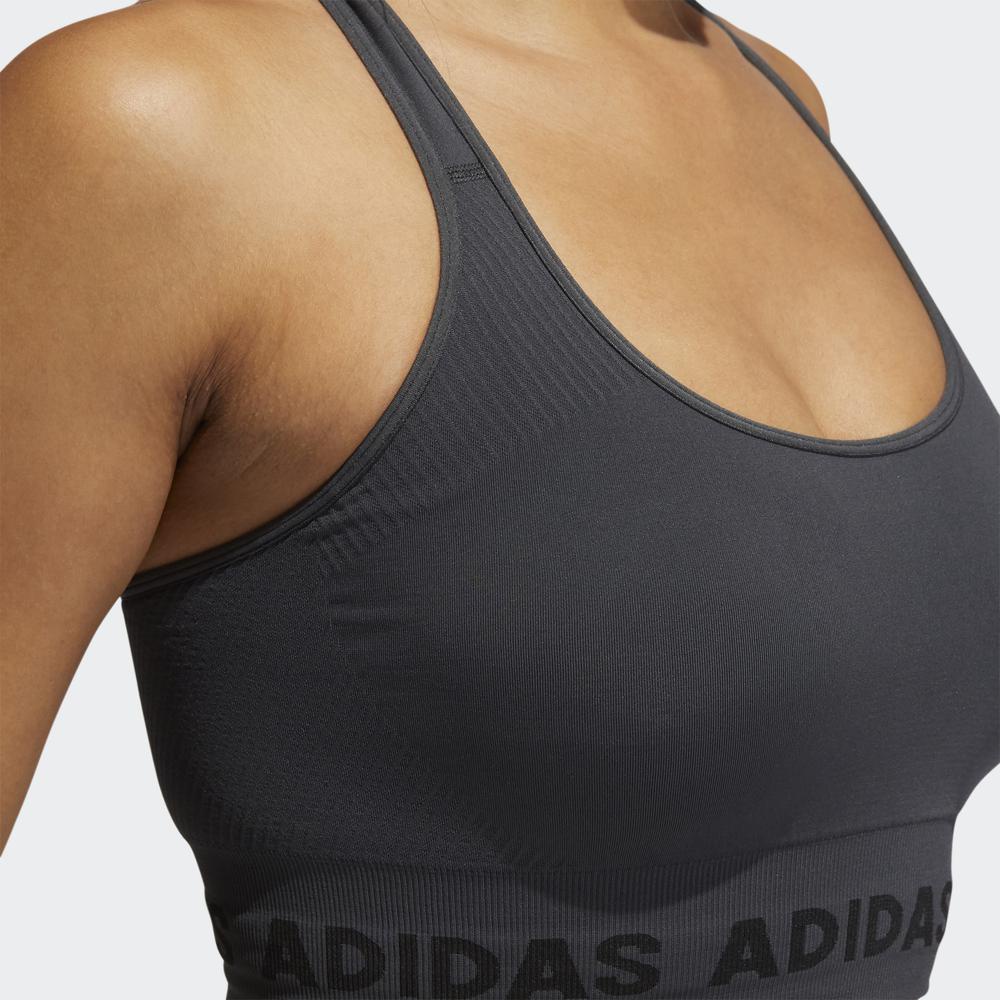 Áo Ngực Thể Thao adidas TRAINING Nữ Áo ngực tập luyện Aeroknit Màu xám GL1121