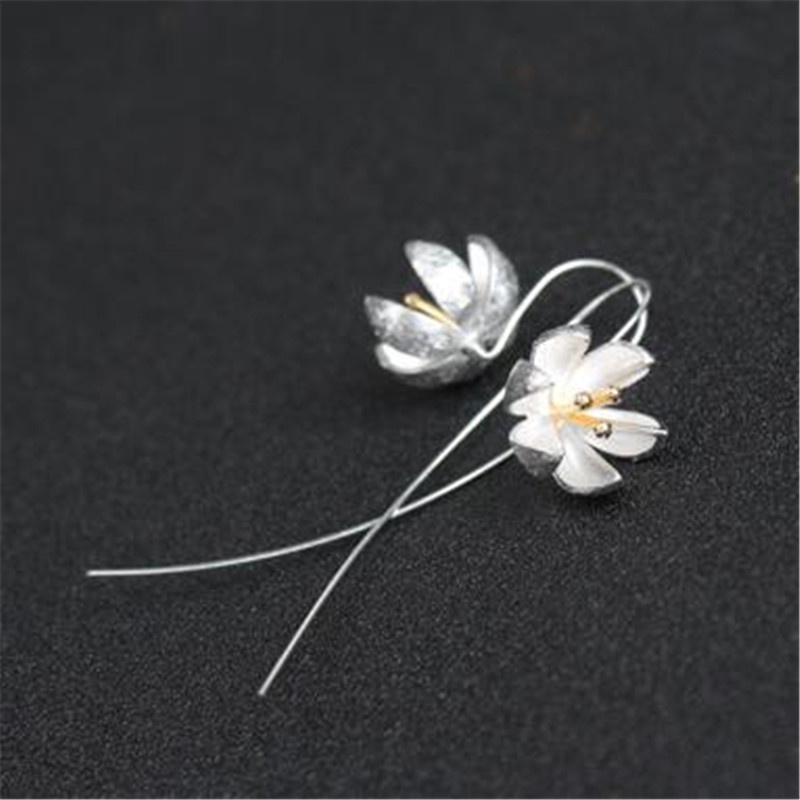 Bông Tai Mạ BạC 925 HìNh Hoa Sen E047