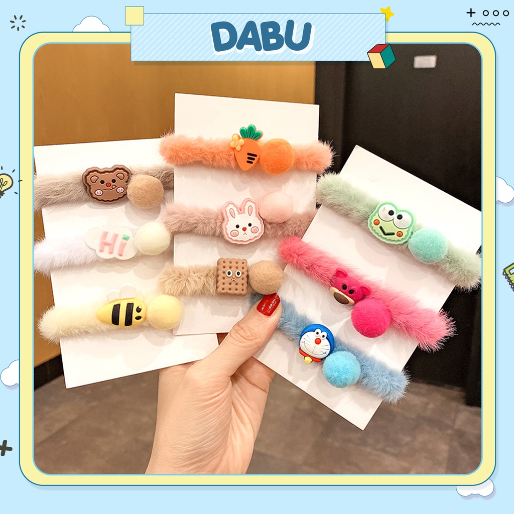 Dây cột tóc DABU 5 hình siêu dễ thương lông mịn
