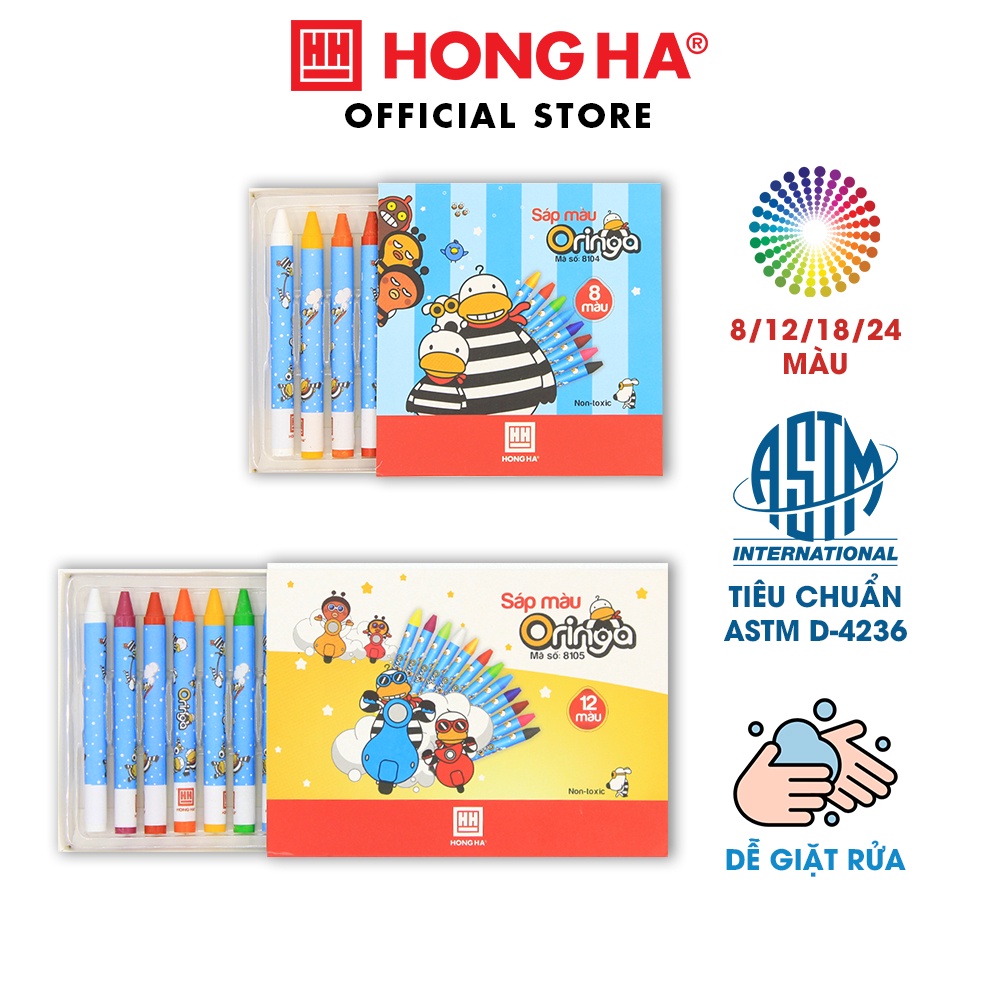 Sáp màu Oringa | Màu sáp Hồng Hà an toàn cho trẻ