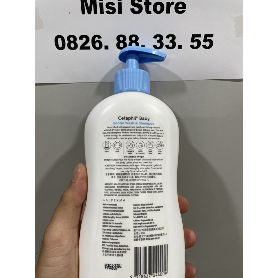 Sữa tắm và gội toàn thân Cetaphil 400ml cho bé từ sơ sinh