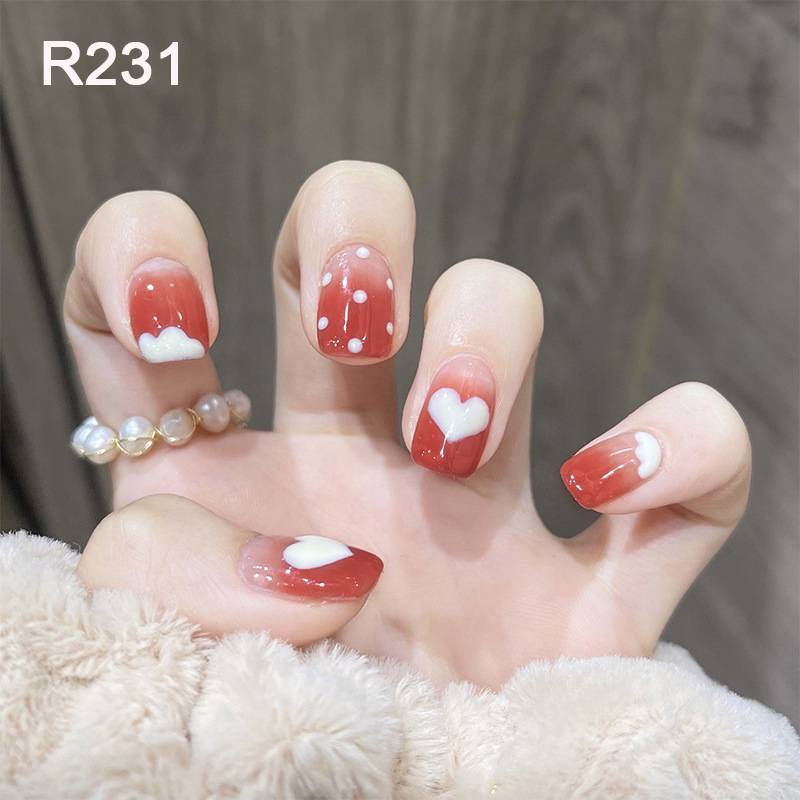 [Hàng mới về] Set 24 móng tay giả ngắn thời trang cho nữ