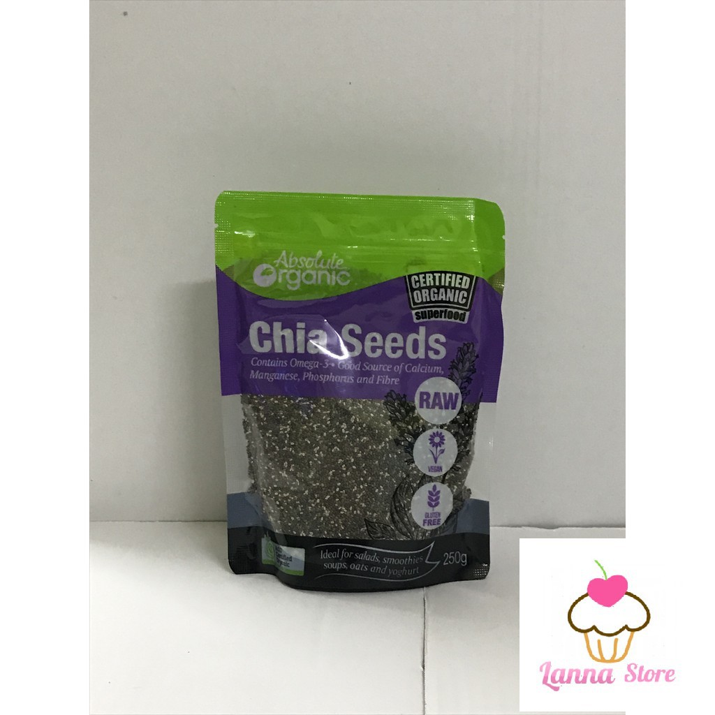 Thanh Lý Hạt Chia Seeds Absolute Organic Gói 250G - Úc - Hàng Chính Hãng