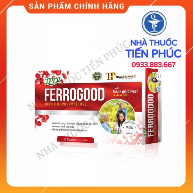 Viên uống bổ sung sắt FERROGOOD bổ máu, cải thiện tình trạng thiếu máu - Hộp 30 viên
