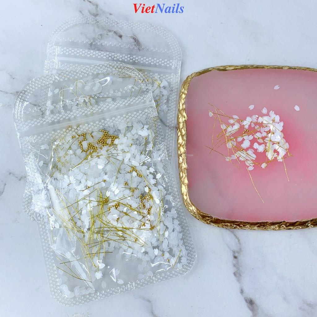 Cánh Hoa Ẩn Nail Trang Trí Móng – Hoa Trắng Trang Trí Ẩn Nail