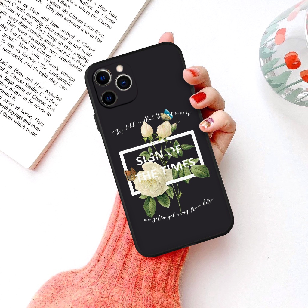 Ốp iphone - Ốp lưng iphone cạnh vuông Hoa hồng nghệ thuật dành cho ip 6 đến 14promax - ng280