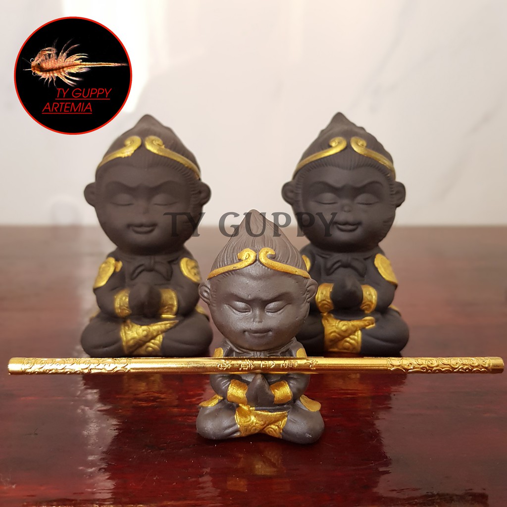 Tượng Tôn Ngộ Không,Tượng Tề Thiên Đại Thánh,phụ kiện trang trí bể cá thủy snh,7 màu