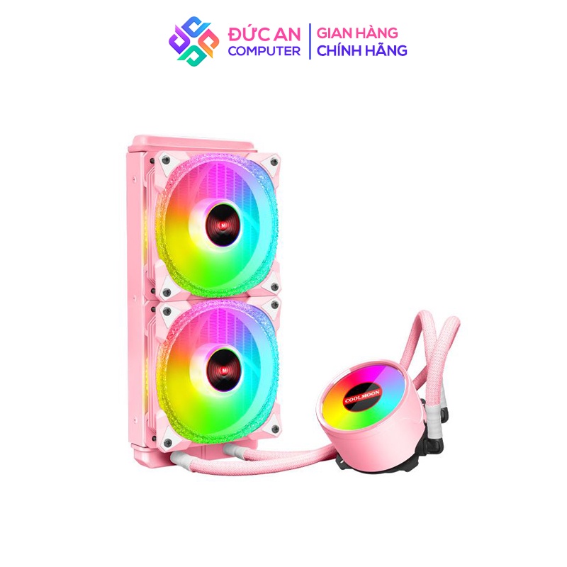 Tản Nhiệt Nước All in One Coolmoon ICEMOON 240 Màu Hồng - Led Argb Tự Động Đổi Màu / Đồng Bộ Hub Coolmoon / Mainboard