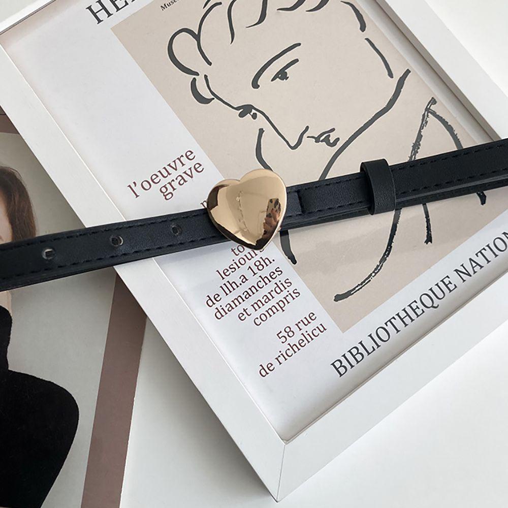 DANES Thắt Lưng Da PU Bản Nhỏ Thiết Kế Đơn Giản Điều Chỉnh Được