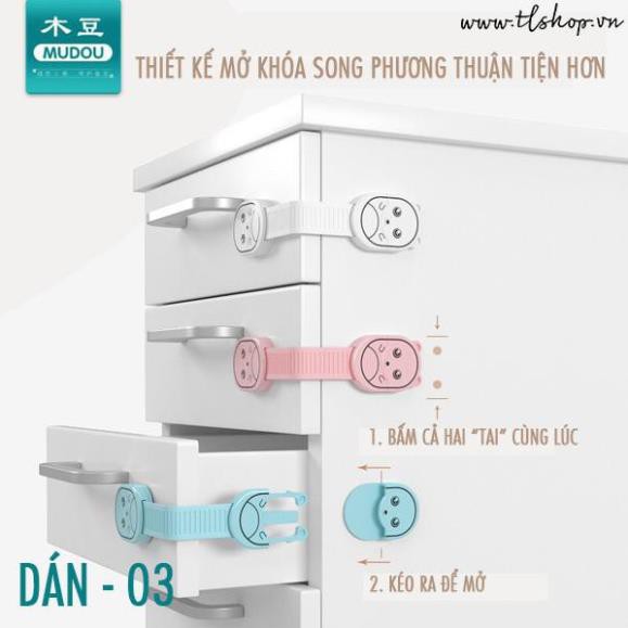 CHỐT KHÓA GÀI TỦ LẠNH HÌNH CÚN - KHÓA DÂY AN TOÀN MÃ 03
