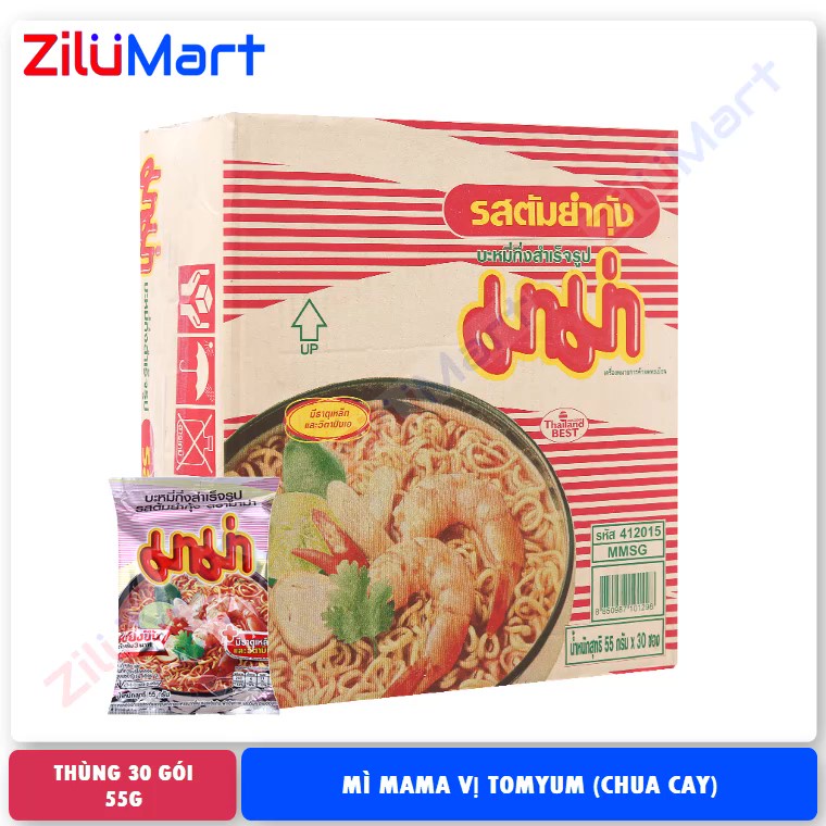 Thùng mì Thái Mama vị tôm Tom Yum 30 gói x 55g | BigBuy360 - bigbuy360.vn