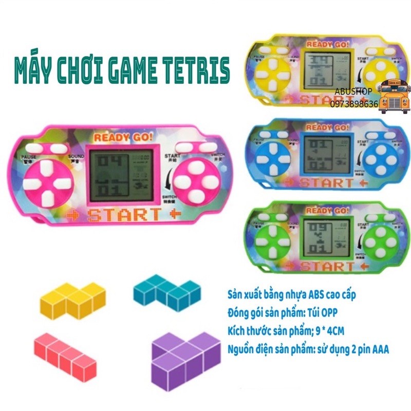 Máy chơi game tetris bỏ túi có móc treo chìa khoá - Trò chơi điện tử 24 bài đầy đủ nhạc và chức năng tiện lợi, A84