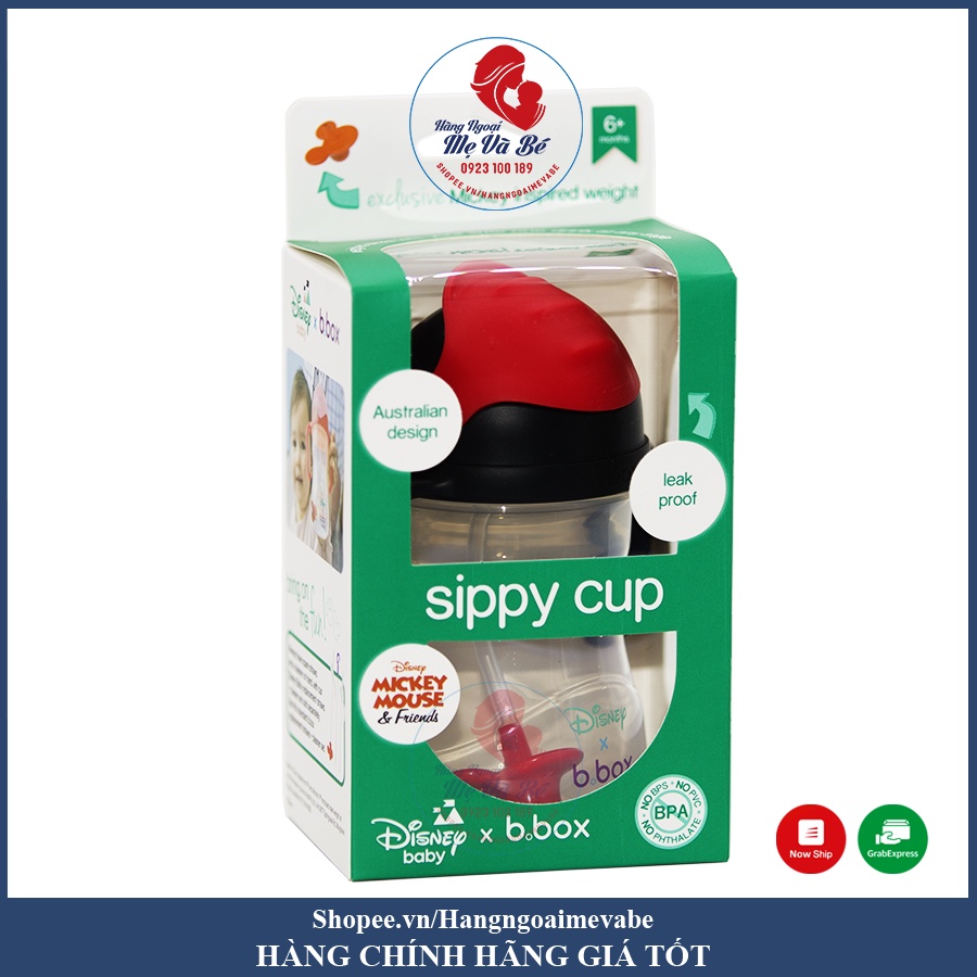 Bình tập uống nước BBox, bình tập uống nước cao cấp B.Box Sippy Cup Disney cho bé 6 tháng tuổi