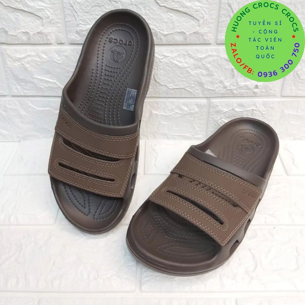 DÉP quai ngang CROCS YUKON mesa CHO NAM MÀU nâu chuẩn xịn full box