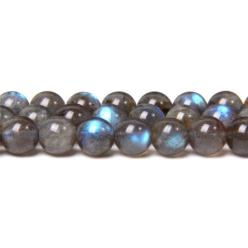 Chuỗi Hạt Đá labradorite Màu Xám Tự Nhiên Dùng Làm Trang Sức diy