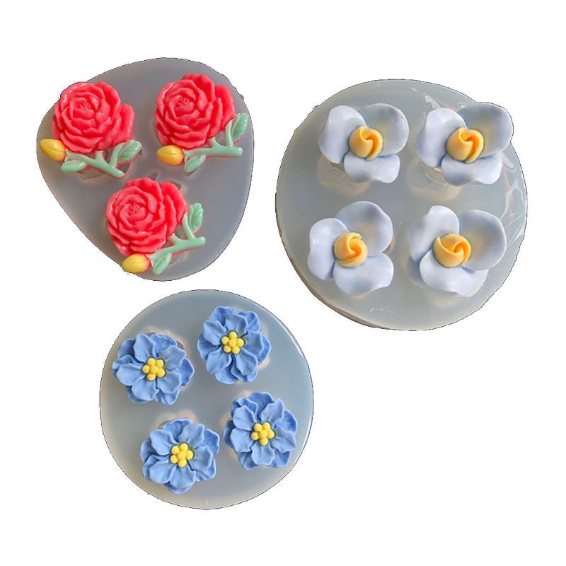 Khuôn Silicone Làm Đồ Trang Sức Hình Hoa Trà