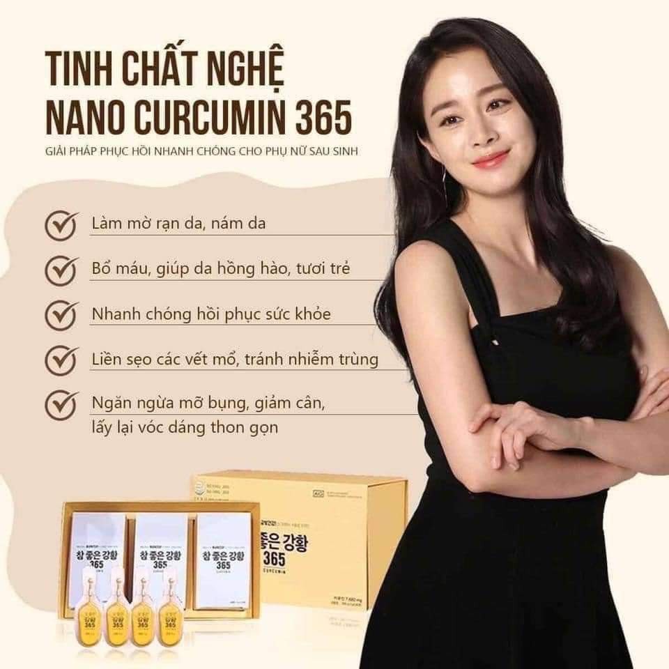 [Cao Cấp] Tinh Chất Nghệ Nano Curcumin 365 Premium Hàn Quốc Hộp 96 Tép, Hỗ Trợ Làm Đẹp Da Và Tăng Cường Sức Đề Kháng