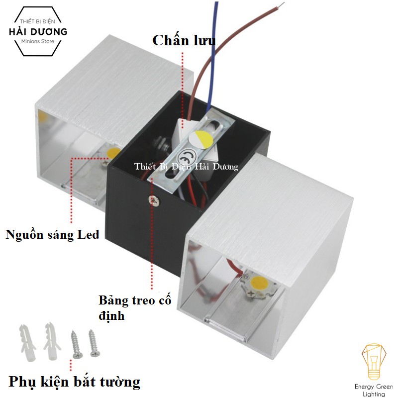 Đèn Tường Decor Bắc Âu Phong Cách Bậc Thang Hình Vuông DT-123 - Led Siêu Sáng