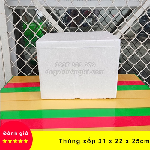 Thùng xốp giữ nhiệt 31x22x25 Cm đa năng đựng đá hải sản hoa quả đựng đồ trồng cây nuôi cá