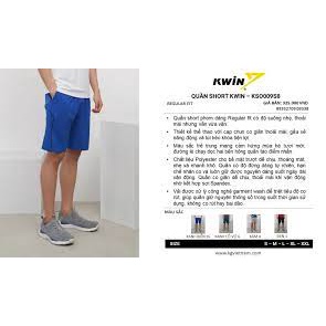 (gốc 325k) Quần short gió chất thể thao nam KWIN  ASO012S8 - ASO009S8 co giãn 4 chiều, có dây rút, hai túi có khoá kéo