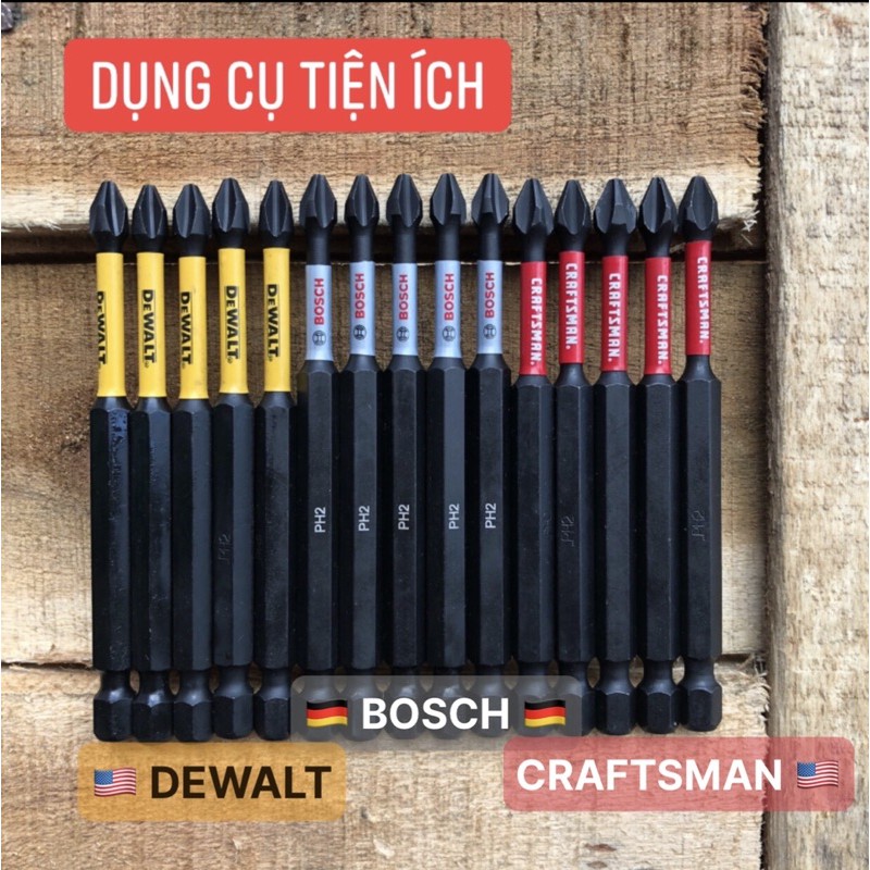 Mũi Vặn Vít DEWALT - BOSCH - CRAFTSMAN PH1 PH2 PH3 (9cm)