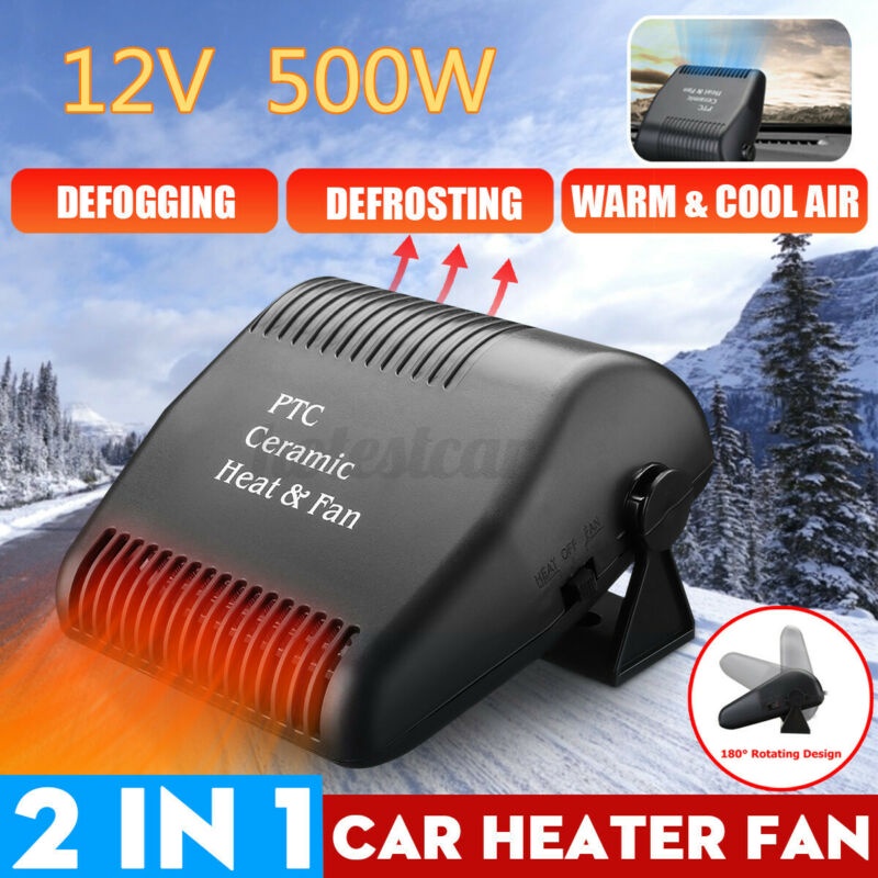 Quạt sưởi ấm gắn kính chắn gió xe hơi 500w 12v