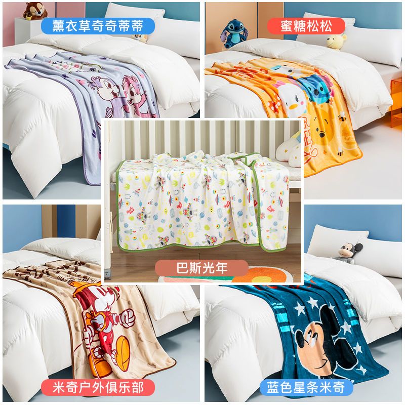 Chăn Flannel Mềm Mại Họa Tiết Chuột Mickey Hoạt Hình Dành Cho Trẻ Em