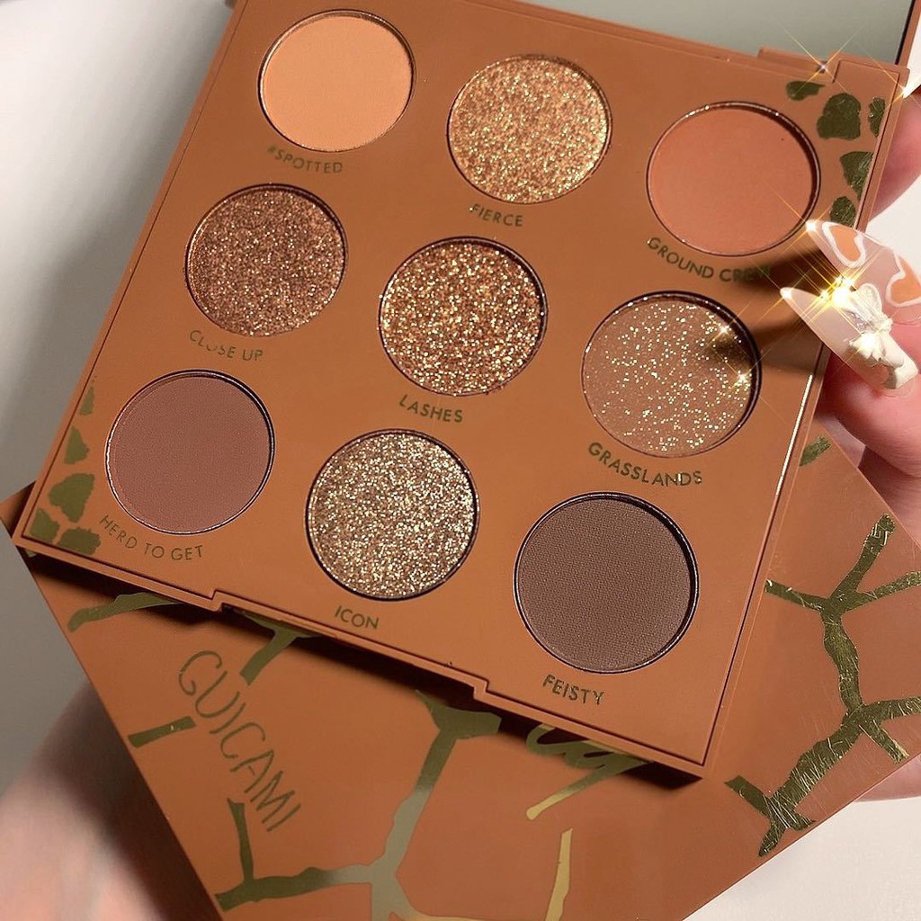 Bảng phấn mắt nhũ lì 9 ô tông nâu cá tính Guicami Wild Child Senabeauty | BigBuy360 - bigbuy360.vn