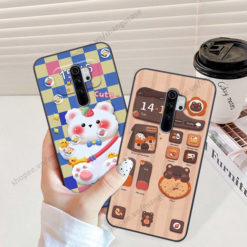 Ốp lưng Xiaomi Redmi Note 8 / Note 8 Pro hình gấu, thỏ, đồng hồ cute dễ thương