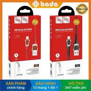 Cáp sạc hoco u81 jazz dây bện dù siêu bền | usb to lightning/ micro/ type c - hàng chính hãng
