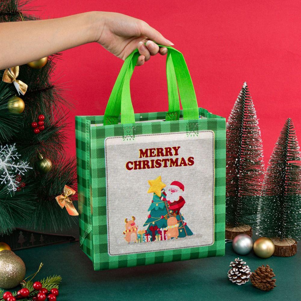 Túi Tote Bằng Vải Không Dệt Bền Bỉ Dùng Để Đựng Bánh Quy / Tuần Lộc / Ông Già Noel / Người Tuyết