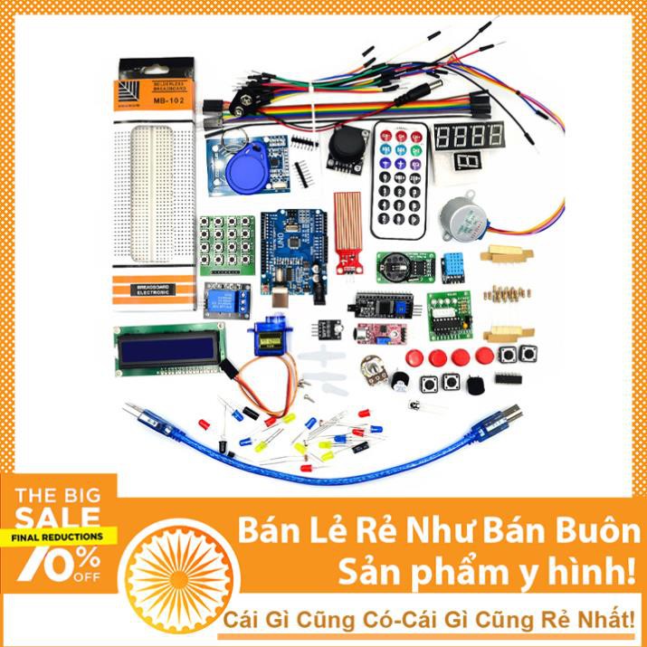 Combo Bộ KIT Học Tập Arduino Uno R3 V1 (Bộ Cơ Bản Không Hộp)