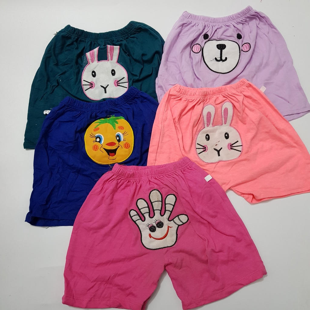 Quần cotton đùi thêu mông thú cotton xuất dư cho bé