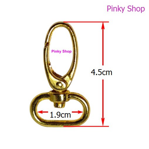 [ Giá sỉ ] Móc càng cua khóa càng cua màu vàng 2 x 4.5 cm làm phụ kiện túi xách Pinky Shop mã MCCV03