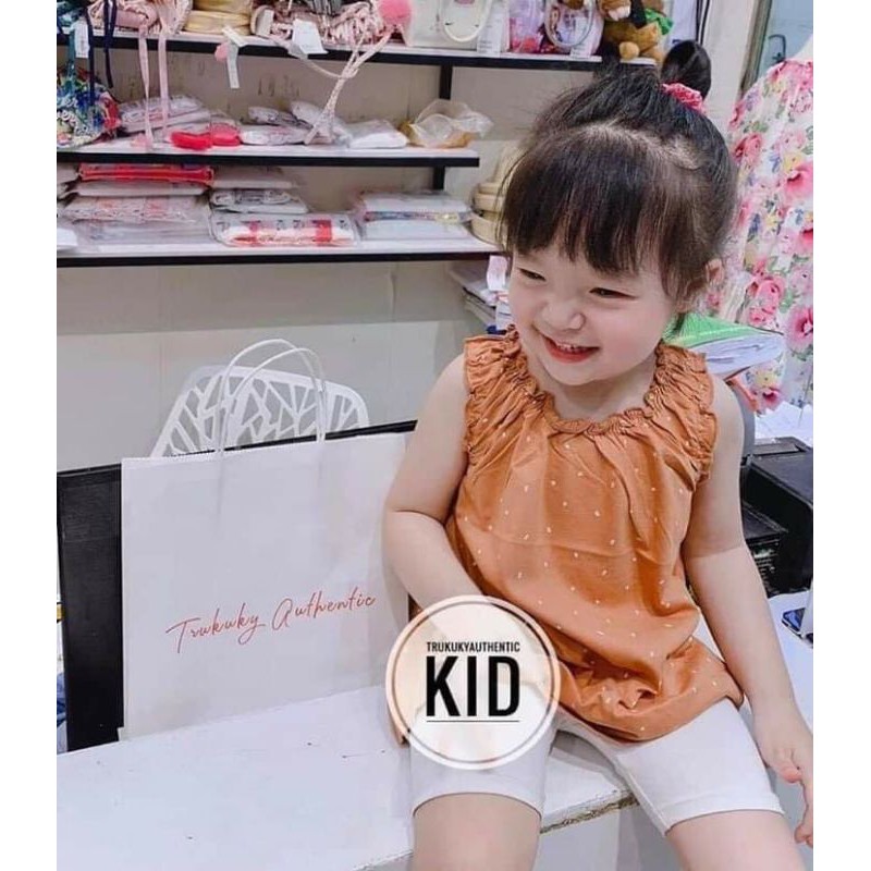 Set 3 áo váy sât nách chất cotton cho bé gái H.M UK A.uth size 6/9m đến 3/4y