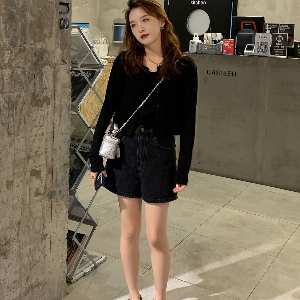 Set Áo Lửng Tay Dài + Áo Khoác Cộc Tay Phong Cách Phương Tây Cho Nữ