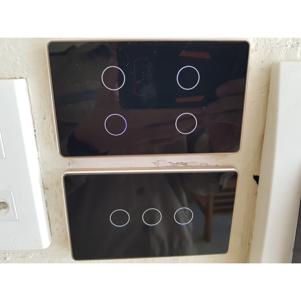 Công tắc thông minh Tuya Zigbee đen/trắng, viền vàng hỗ trợ Google/ Alexa, 1/2/3/4 nút,