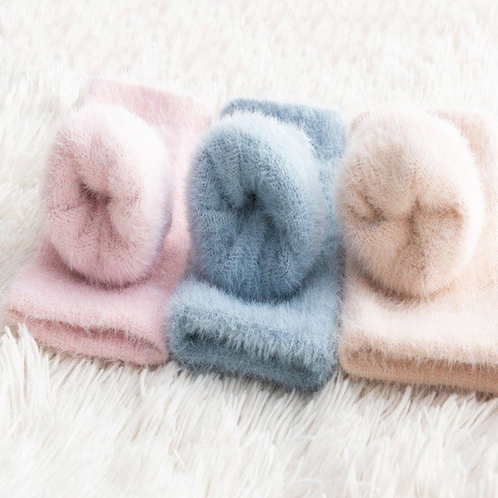 Găng tay len mềm hở ngón giữ ấm vào mùa đông phong cách Hàn Quốc dễ thương thời trang cho nữ