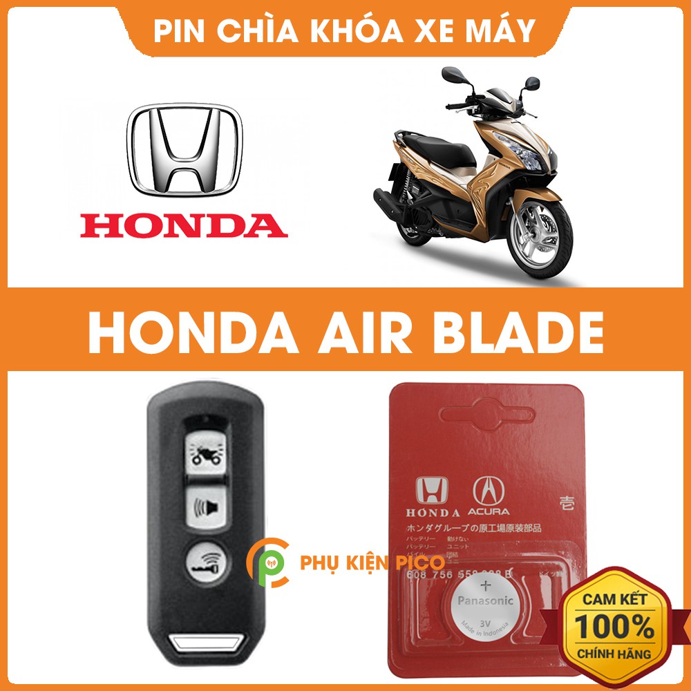 Pin chìa khóa xe máy Honda Air Blade chính hãng Honda sản xuất tại Indonesia 3V Panasonic