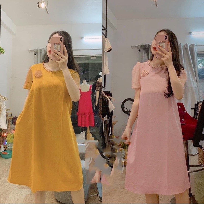 Đầm bầu thời trang thiết kế MB282 chất đũi xước freesize từ 45 đến 70kg