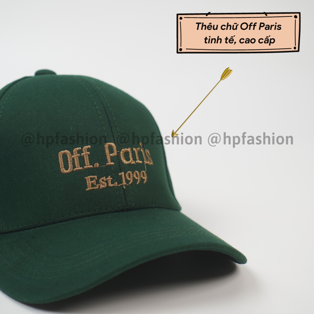 Mũ lưỡi trai ❤️ Nón kết thêu chữ Off Paris chất kaki cao cấp form unisex nam nữ N64 - Happy Style
