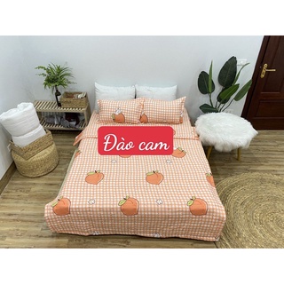 Bộ chăn ga gốigồm 1 chăn hè 1 ga 2 vỏ gối nằm,mẫu đào cam