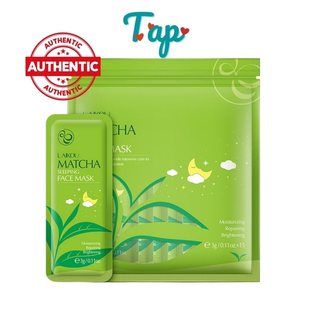 ( Lẻ 1 gói) Mặt nạ bùn Trà Xanh matcha Laikou làm sạch sâu cấp ẩm chống lão hóa