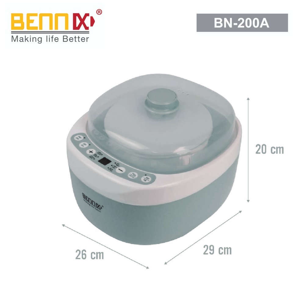 Nồi hầm cách thủy đa nằng Bennix BN-200A dung tích 2 lít màu xanh, bảo hành 12 tháng