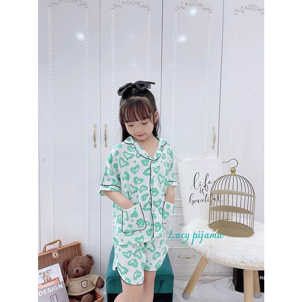 SIZE ĐẠI 18-38KG: Bộ pijama lụa mango đại hè đai cho bé gái - BPLDH