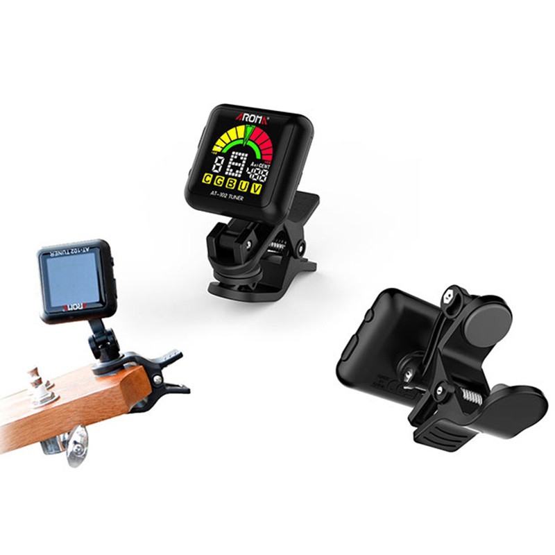 Kẹp điều chỉnh tông cho đàn guitar tích hợp pin và dây cáp USB màu đen