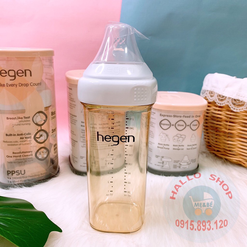 Bình sữa, núm ti HEGEN 60ml/150ml/250ml/330ml