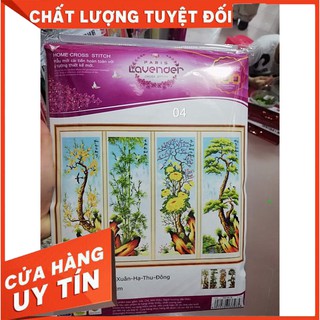 Tranh Thêu Tay TỨ QUÝ XUÂN HẠ THU ĐÔNG LV3026